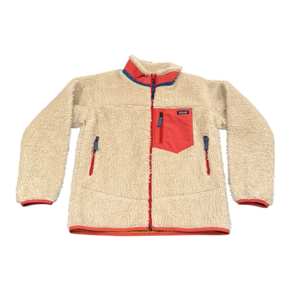 Patagonia Kids Retro-X Fleece Jacket Dark Natural Sumac Red Size L (12)